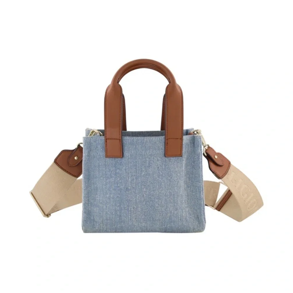 Mini True Religion Blue and Brown Messenger Bag with Classic Design